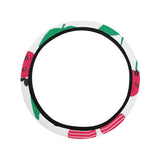 cherry pattern white background Car Steering Wheel Cover