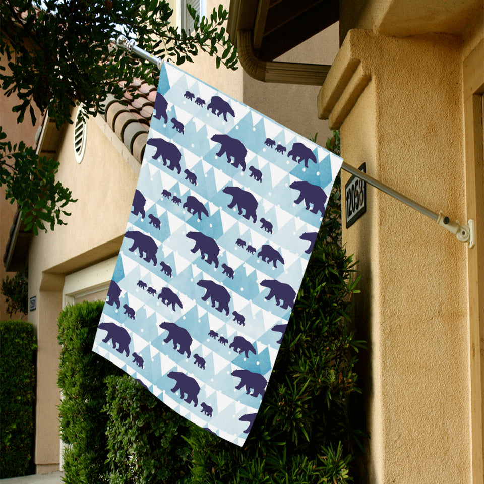 polar bear winter snow pattern House Flag Garden Flag