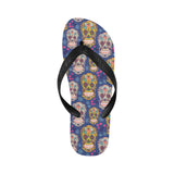 Sugar skull flower pattern Unisex Flip Flops