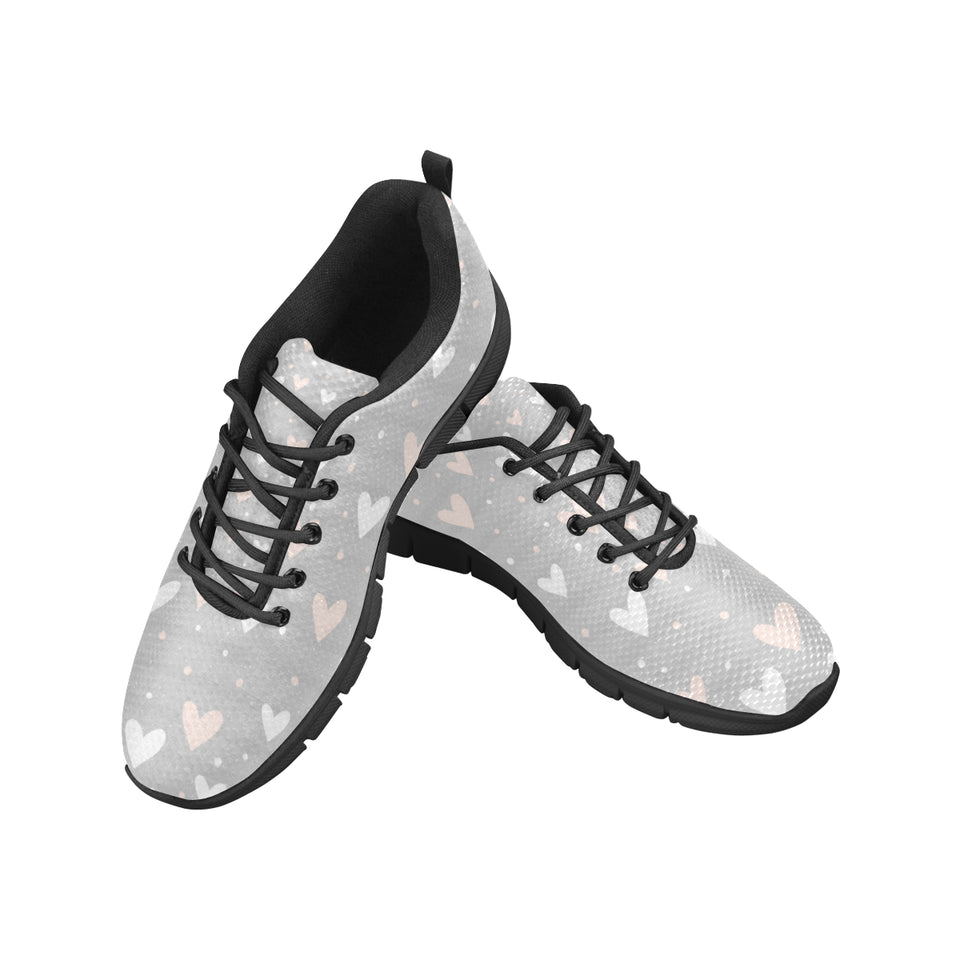 Heart pattern gray background Men's Sneaker Shoes