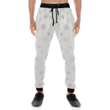 Snowflake pattern white background Unisex Casual Sweatpants