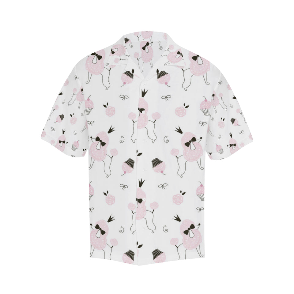 Poodle dog rose cake pattern Men's All Over Print Hawaiian Shirt