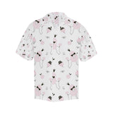 Poodle dog rose cake pattern Men's All Over Print Hawaiian Shirt