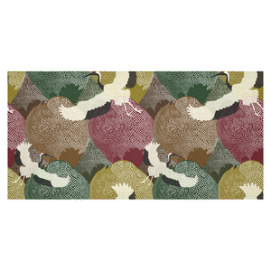 Japanese cranes flying forest dot pattern Tablecloth