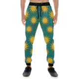 Sun green background Unisex Casual Sweatpants