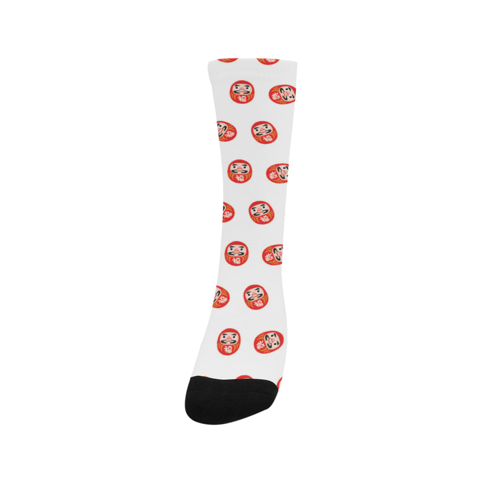 Daruma japanese wooden doll pattern Crew Socks