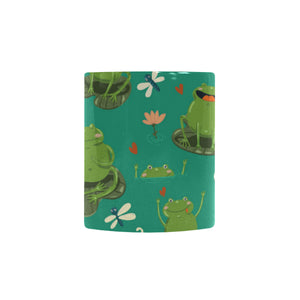 Cute frog dragonfly design pattern Morphing Mug Heat Changing Mug