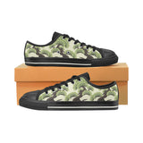 Bonsai pattern Men's Low Top Canvas Shoes Black