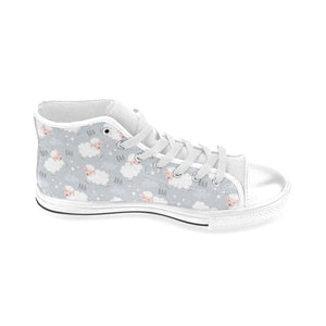 Sweet dreams sheep pattern Men's High Top Canvas Shoes White