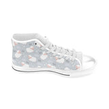 Sweet dreams sheep pattern Men's High Top Canvas Shoes White