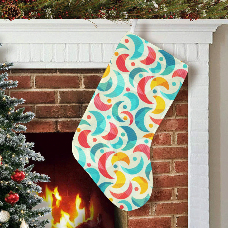 Colorful moon pattern Christmas Stocking