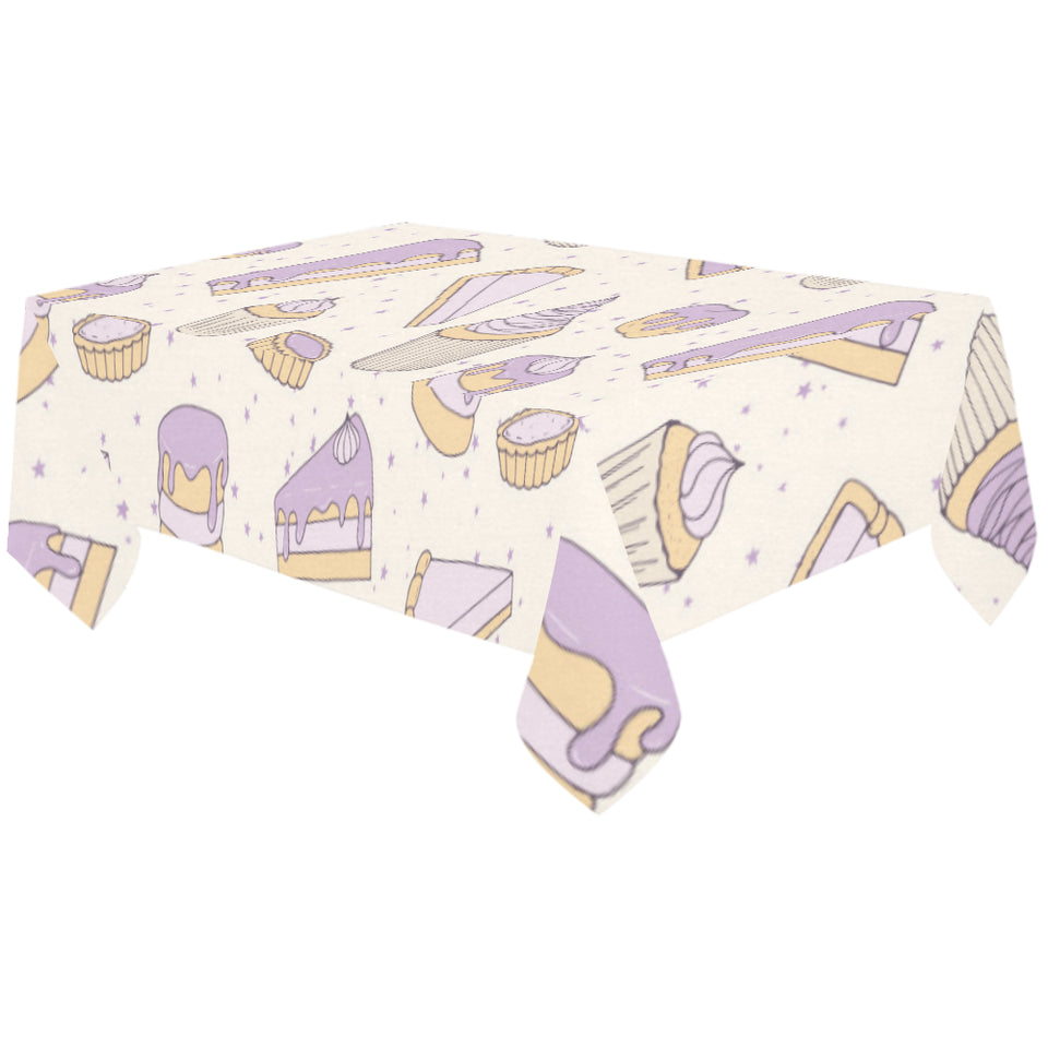 Cakes pies tarts muffins and eclairs purple bluebe Tablecloth