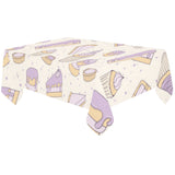 Cakes pies tarts muffins and eclairs purple bluebe Tablecloth