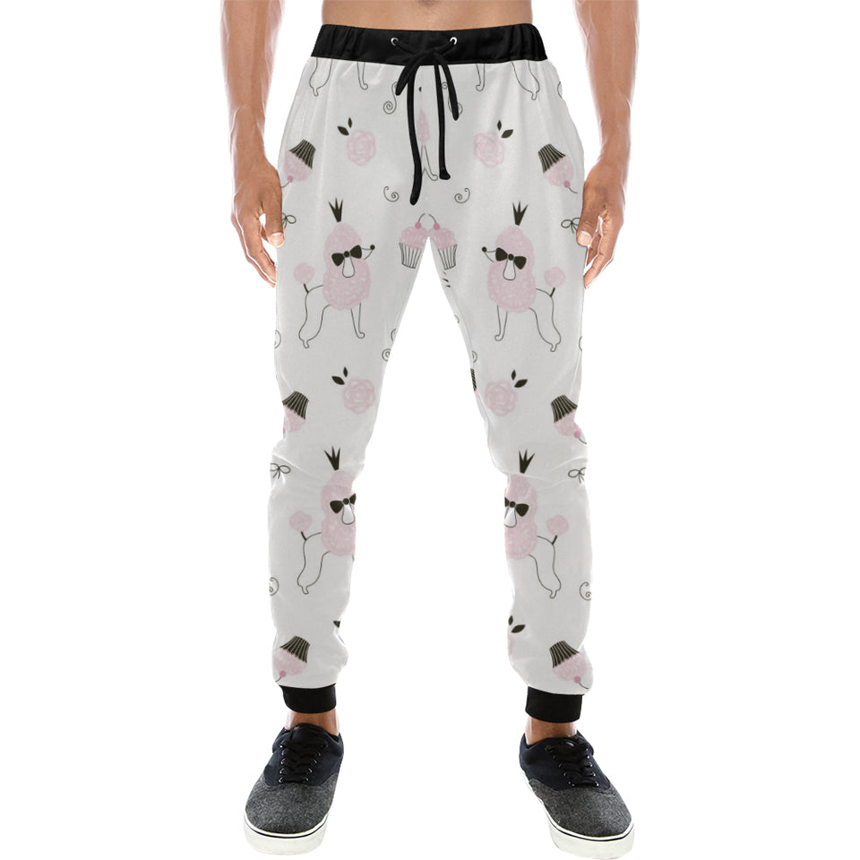 Poodle dog rose cake pattern Unisex Casual Sweatpants