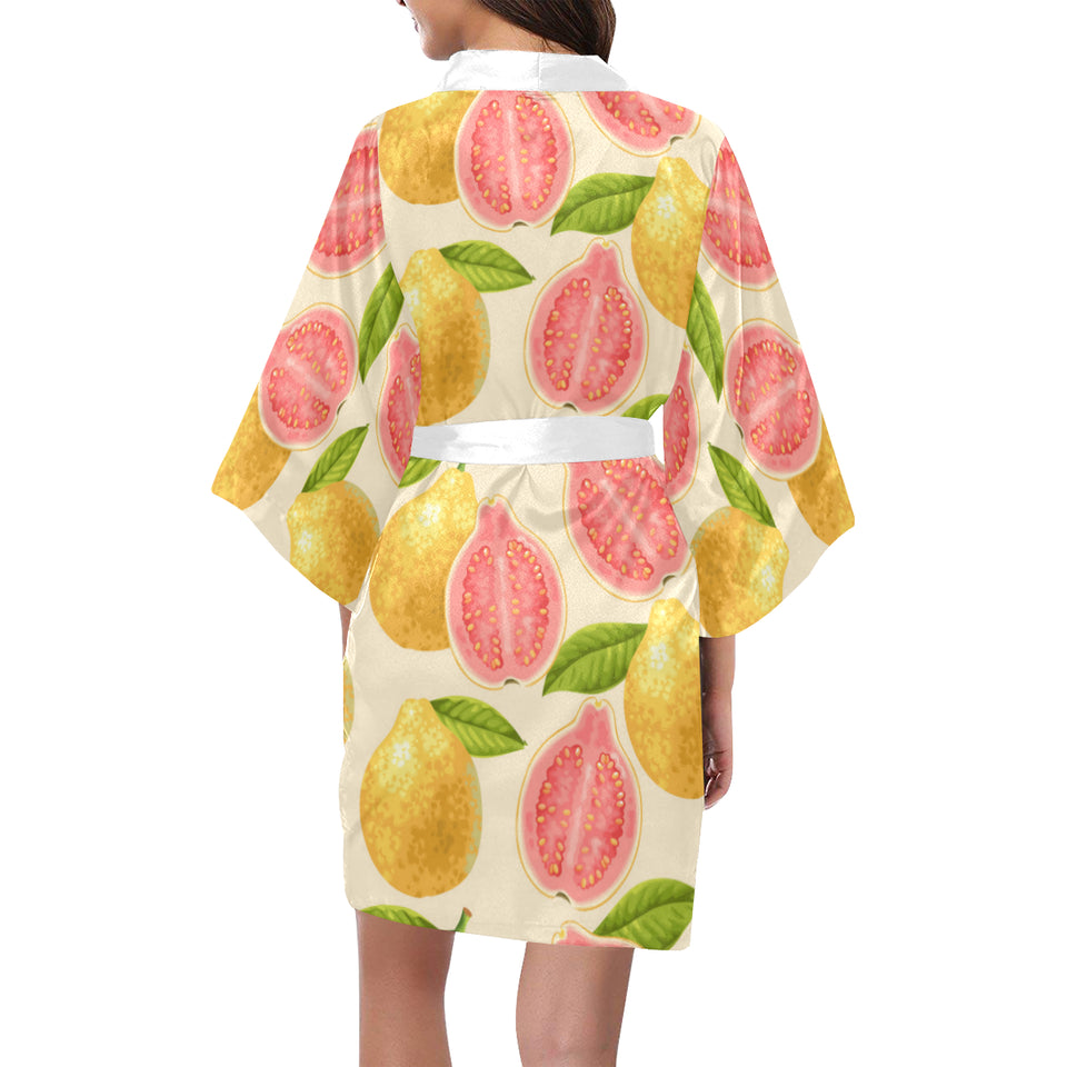 Beautiful guava pattern Women's Short Kimono Robe