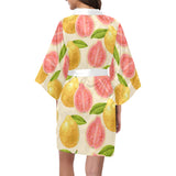 Beautiful guava pattern Women's Short Kimono Robe