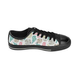 Colorful shell pattern Men's Low Top Canvas Shoes Black