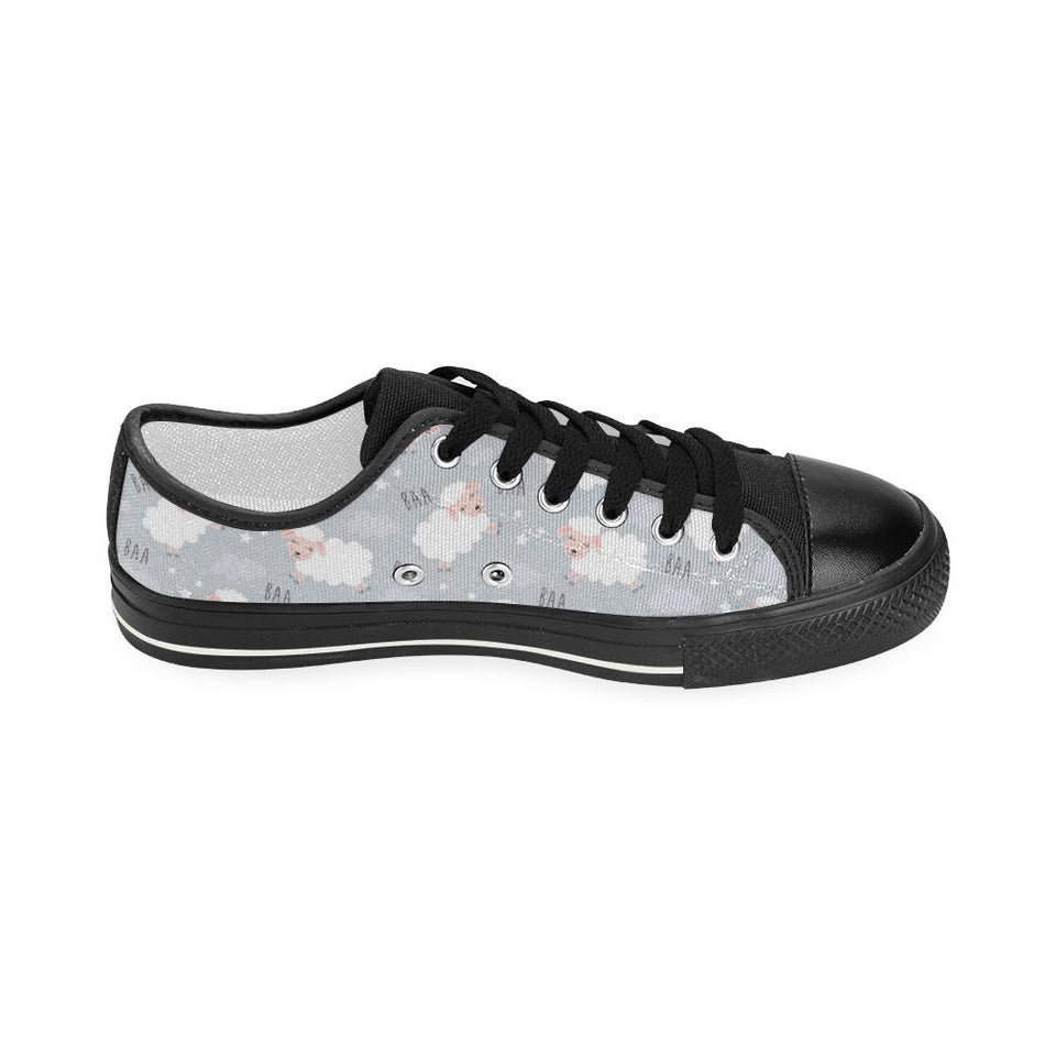 Sweet dreams sheep pattern Kids' Boys' Girls' Low Top Canvas Shoes Black