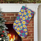 Passion fruit blue background Christmas Stocking