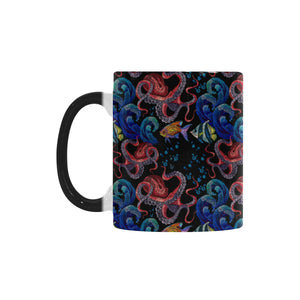 Octopus sea wave tropical fishe pattern Morphing Mug Heat Changing Mug