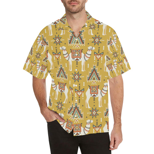 Camels ethnic motif pattern Men's All Over Print Hawaiian Shirt