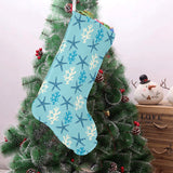 Blue starfish coral reef pattern Christmas Stocking