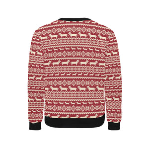 Dachshund Nordic pattern Men's Crew Neck Sweatshirt