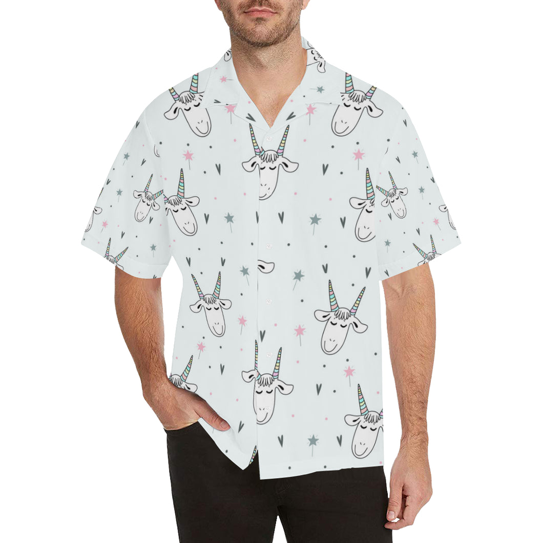 Cute goat design pattern Men's All Over Print Hawaiian Shirt