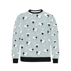 Sheep polka dot cloud pattern Men's Crew Neck Sweatshirt