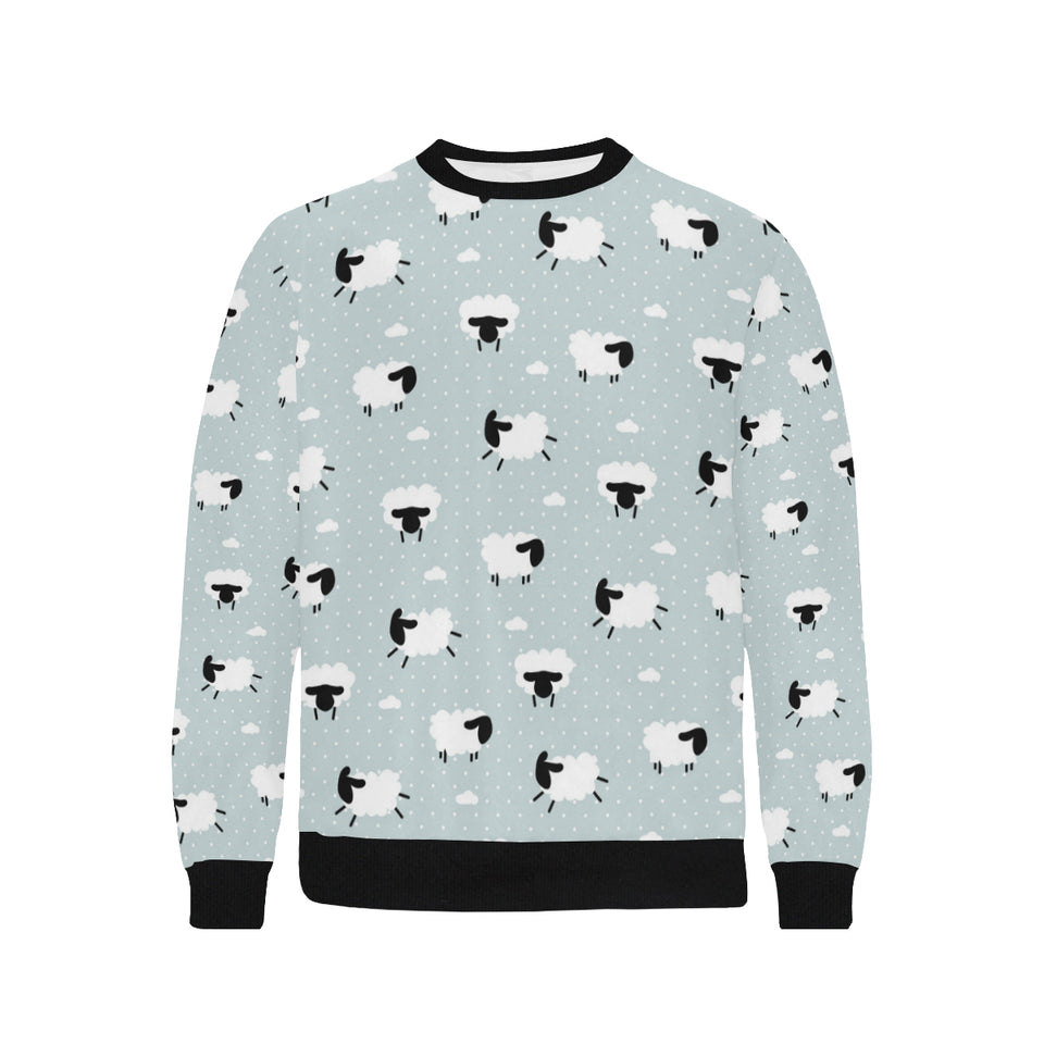 Sheep polka dot cloud pattern Men's Crew Neck Sweatshirt