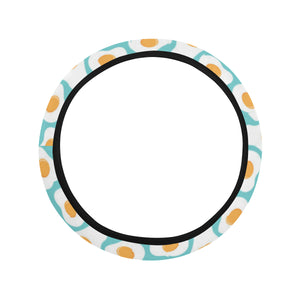 Fried Eggs Pattern Print Design 04 Car Steering Wheel Cover