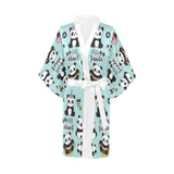 Cute baby panda pattern Women's Short Kimono Robe