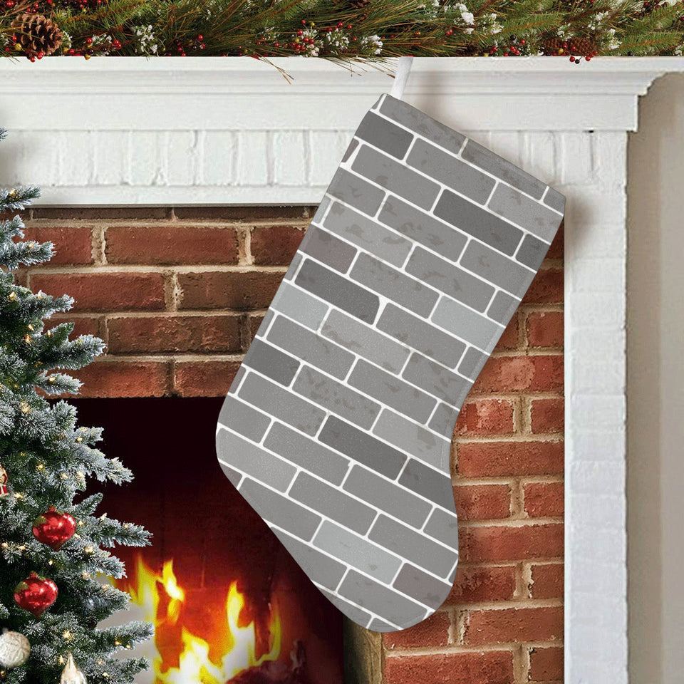 Brick Printed Pattern Print Design 05 Christmas Stocking