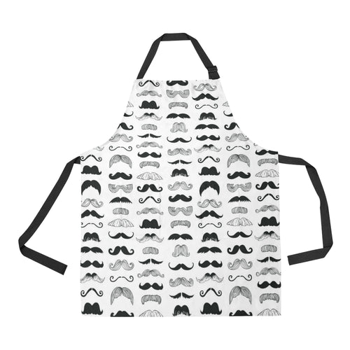 Mustache Beard Pattern Print Design 04 All Over Print Adjustable Apron