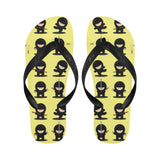 Cute ninja yellow background Unisex Flip Flops