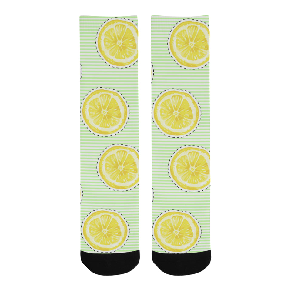 slice of lemon pattern Crew Socks