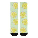 slice of lemon pattern Crew Socks