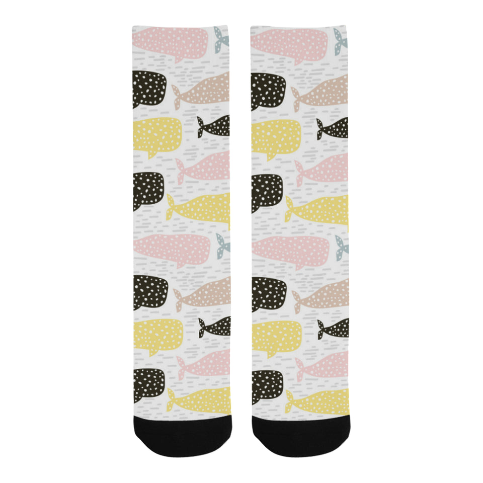 Whale dot pattern Crew Socks