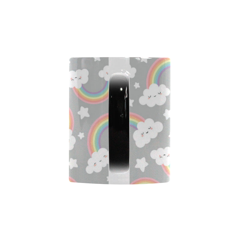 Cute rainbow clound star pattern Morphing Mug Heat Changing Mug