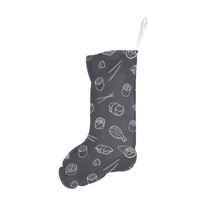 sushi pattern black background Christmas Stocking
