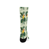 Beautiful parrot palm leaves pattern Crew Socks