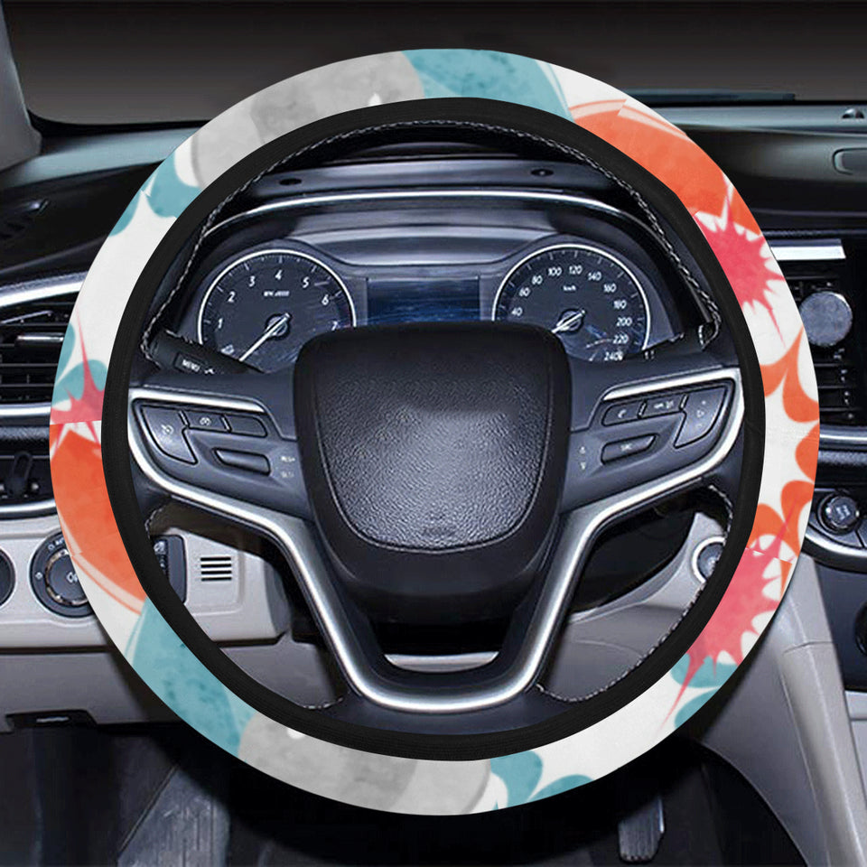 Watercolor bowling pattern Car Steering Wheel Cover