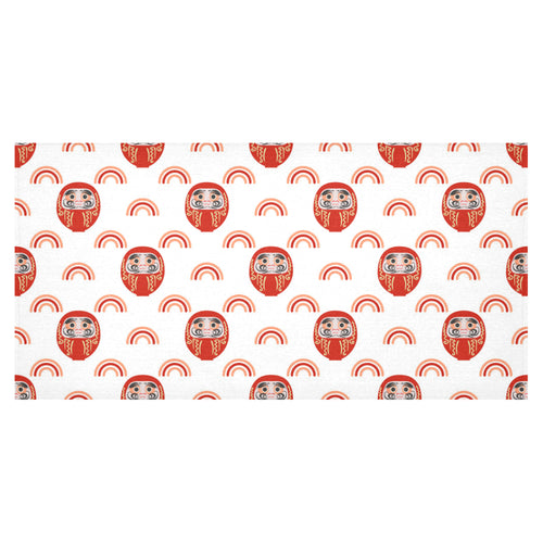 Daruma japanese wooden doll design pattern Tablecloth