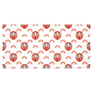 Daruma japanese wooden doll design pattern Tablecloth
