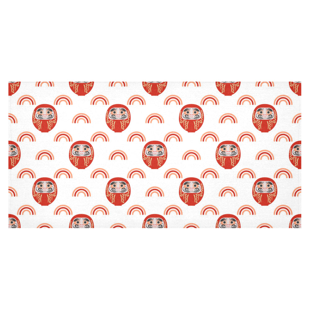 Daruma japanese wooden doll design pattern Tablecloth