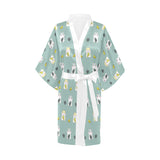 Cute hamster cheese pattern Women's Short Kimono Robe