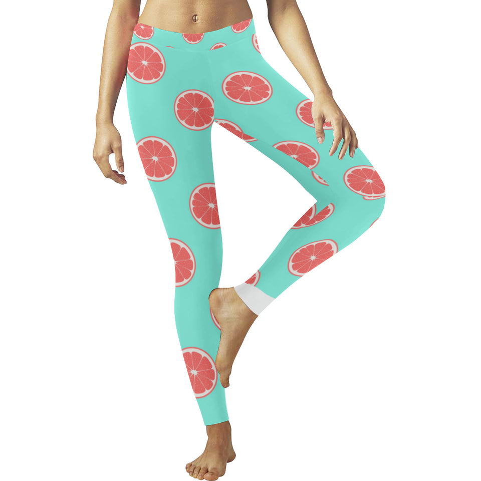 Grapefruit green background Women's Legging Fulfilled In US