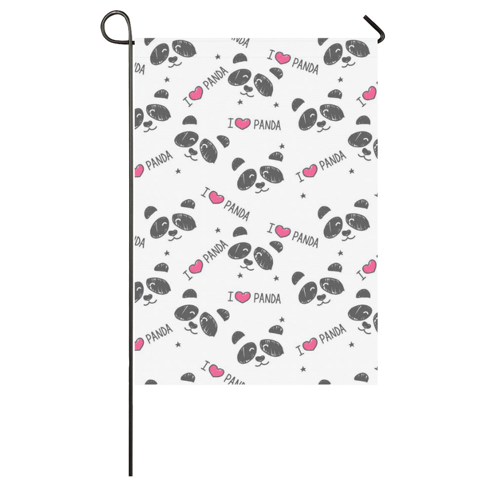 Hand Drawn faces of pandas pattern House Flag Garden Flag