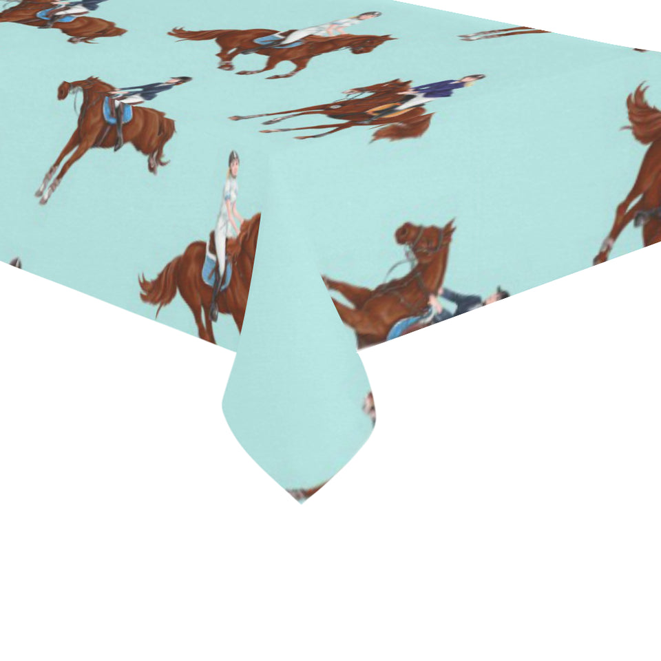 Horses running horses rider pattern Tablecloth