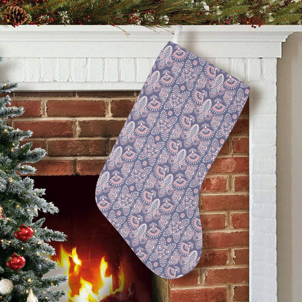 Indian Batik Style pattern Christmas Stocking